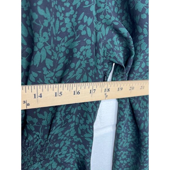 Madewell Long-Sleeve Mini Shirtdress In Floral Green Print Size 8 Womens Dress - Picture 6 of 16